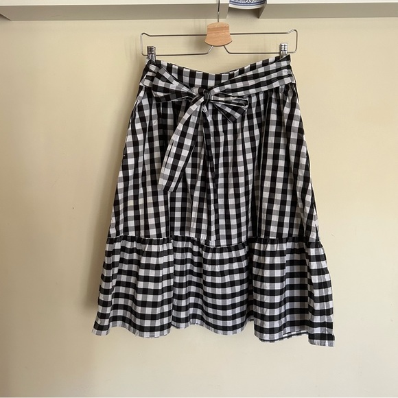 J CREW Gingham Flounce Hem Midi Skirt 10 - Picture 6 of 8